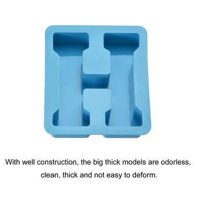 Harfington Silicone Resin Letter Mold 3D Mold for Epoxy Resin Art Large H Blue 6inch