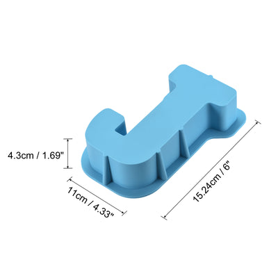 Harfington Silicone Resin Letter Mold 3D Mold for Epoxy Resin Art Large J Blue 6inch