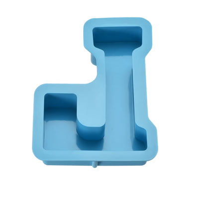 Harfington Silicone Resin Letter Mold 3D Mold for Epoxy Resin Art Large L Blue 6inch