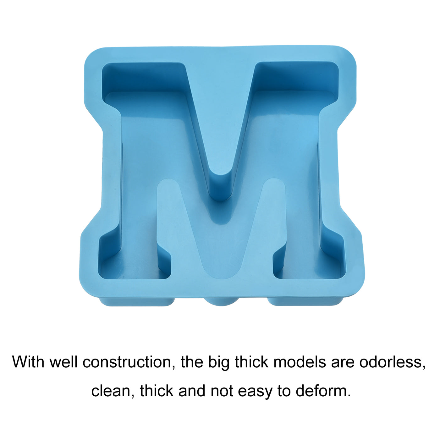 Harfington Silicone Resin Letter Mold 3D Mold for Epoxy Resin Art Large M Blue 6inch