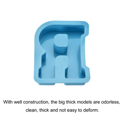 Harfington Silicone Resin Letter Mold 3D Mold for Epoxy Resin Art Large R Blue 6inch