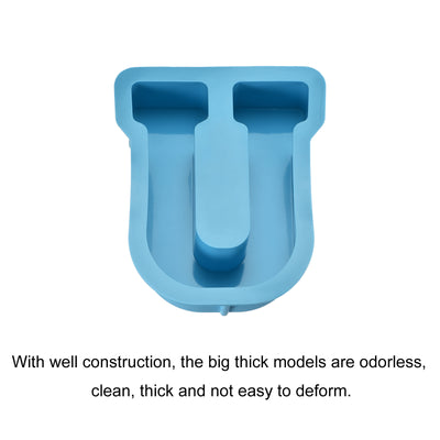 Harfington Silicone Resin Letter Mold 3D Mold for Epoxy Resin Art Large U Blue 6inch