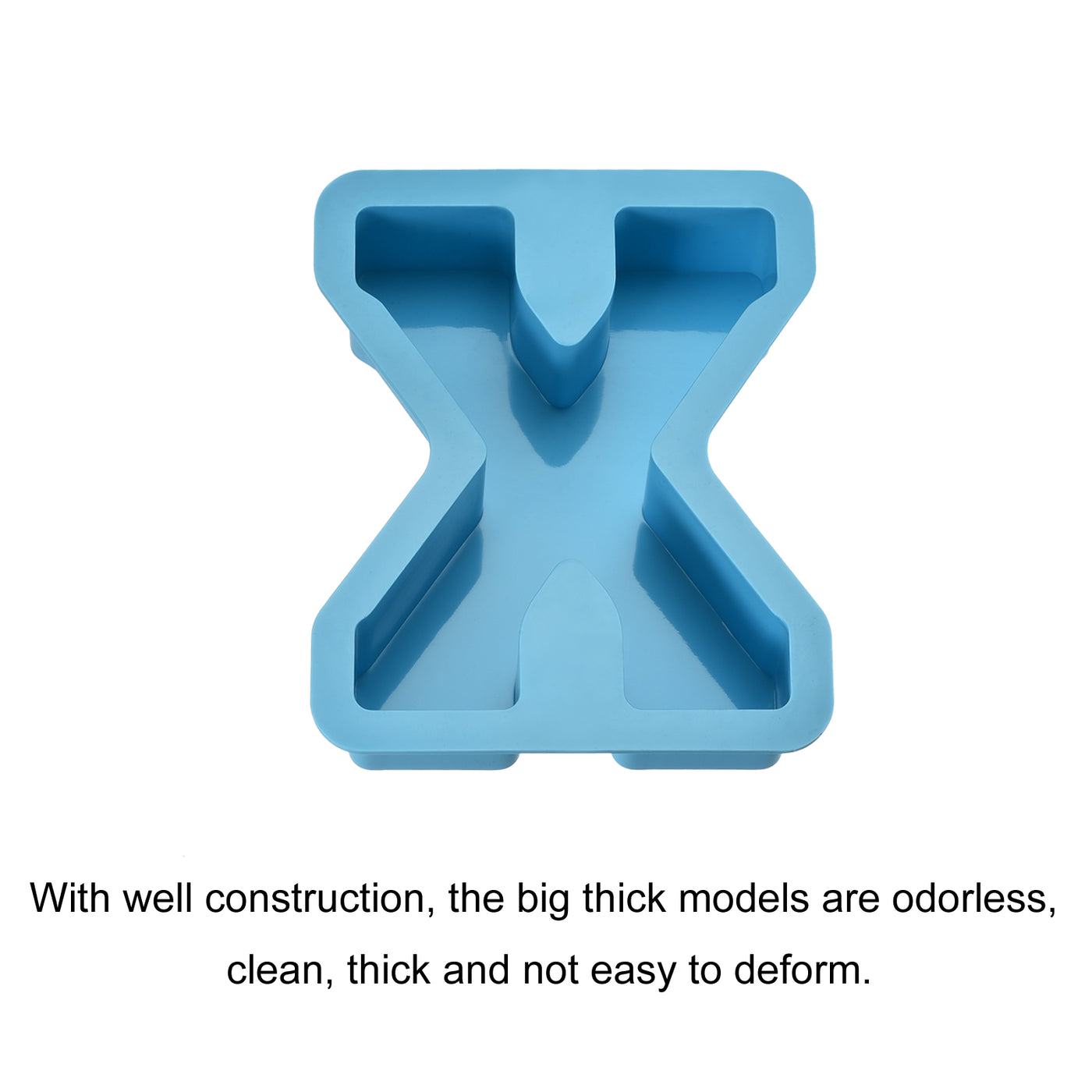 Harfington Silicone Resin Letter Mold 3D Mold for Epoxy Resin Art Large x Blue 6inch