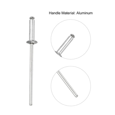 Harfington Uxcell Aluminum  Rivet Open End Flat Round Head 5 Sizes M2.4 Rivets Assortment Set