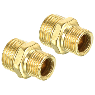 Harfington Rohrfitting 2 × Paket 1/2PT bis 3/8PT Sechskant Adapter für Wasserleitung Gold