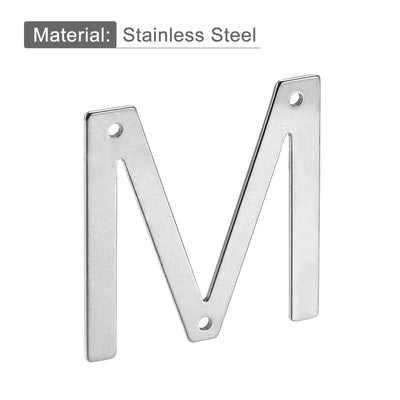 Harfington Uxcell 1.97 Inch Stainless Steel House Letter M for Mailbox Hotel Address Door Sign