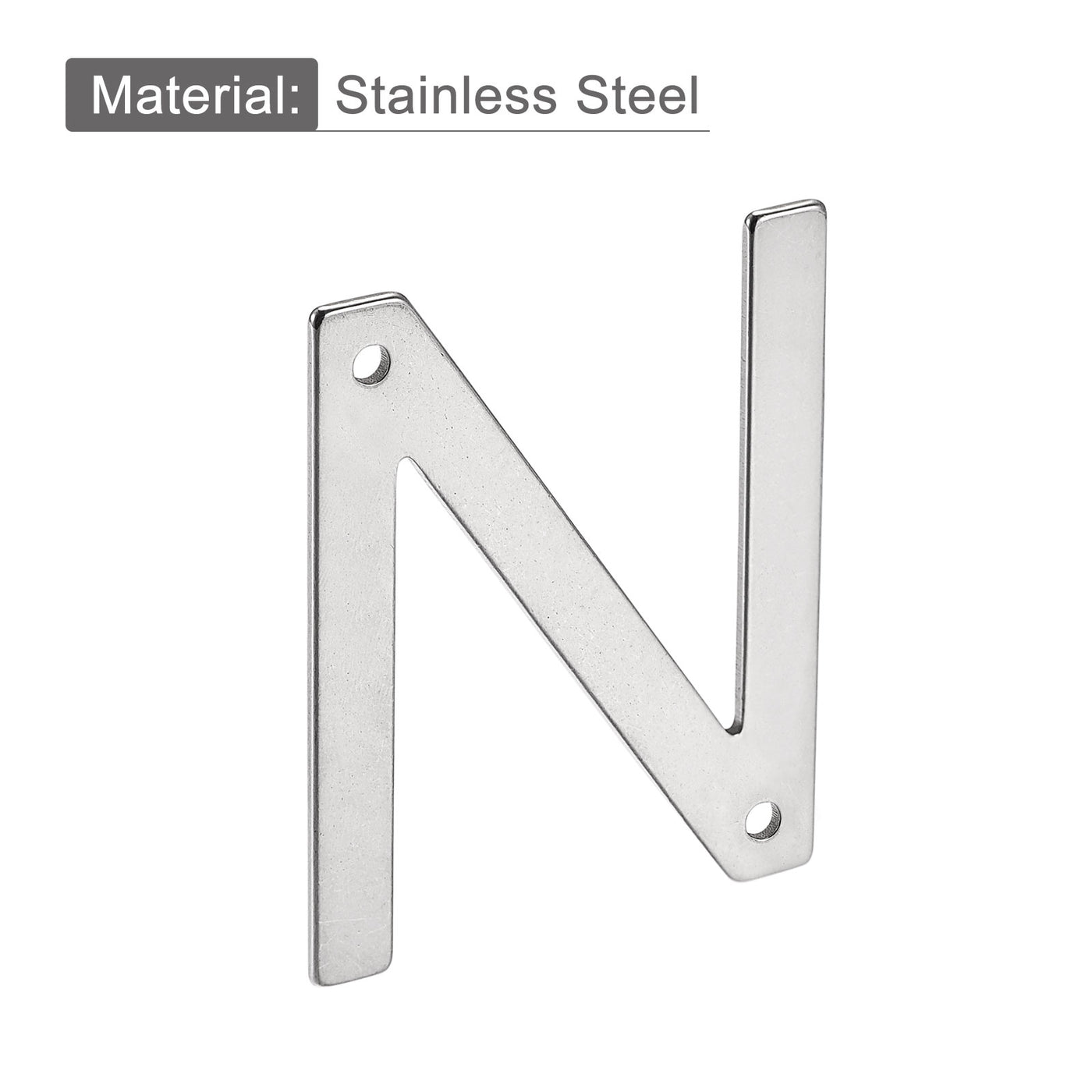 uxcell Uxcell 1.97 Inch Stainless Steel House Letter N for Mailbox Hotel Address Door Sign