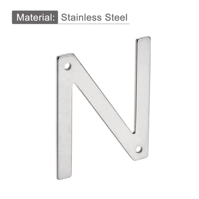 Harfington Uxcell 1.97 Inch Stainless Steel House Letter N for Mailbox Hotel Address Door Sign