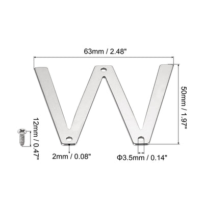 Harfington Uxcell 1.97 Inch Stainless Steel House Letter W for Mailbox Hotel Address Door Sign