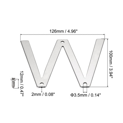 Harfington Uxcell 3.94 Inch Stainless Steel House Letter W for Mailbox Hotel Address Door Sign