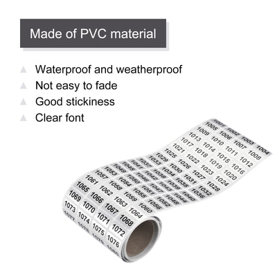 Harfington 1001 to 2000 Consecutive Number Stickers Inventory Label Black Numbers for Office Warehouse Numbering Classification