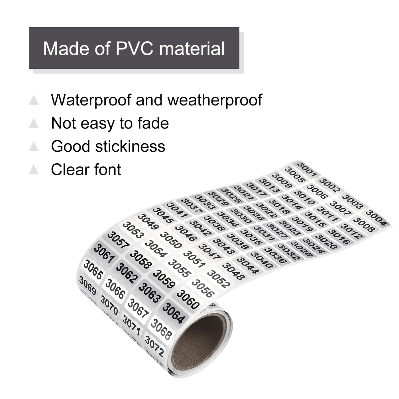 Harfington 3001 to 4000 Consecutive Number Stickers Inventory Label Black Numbers for Office Warehouse Numbering Classification