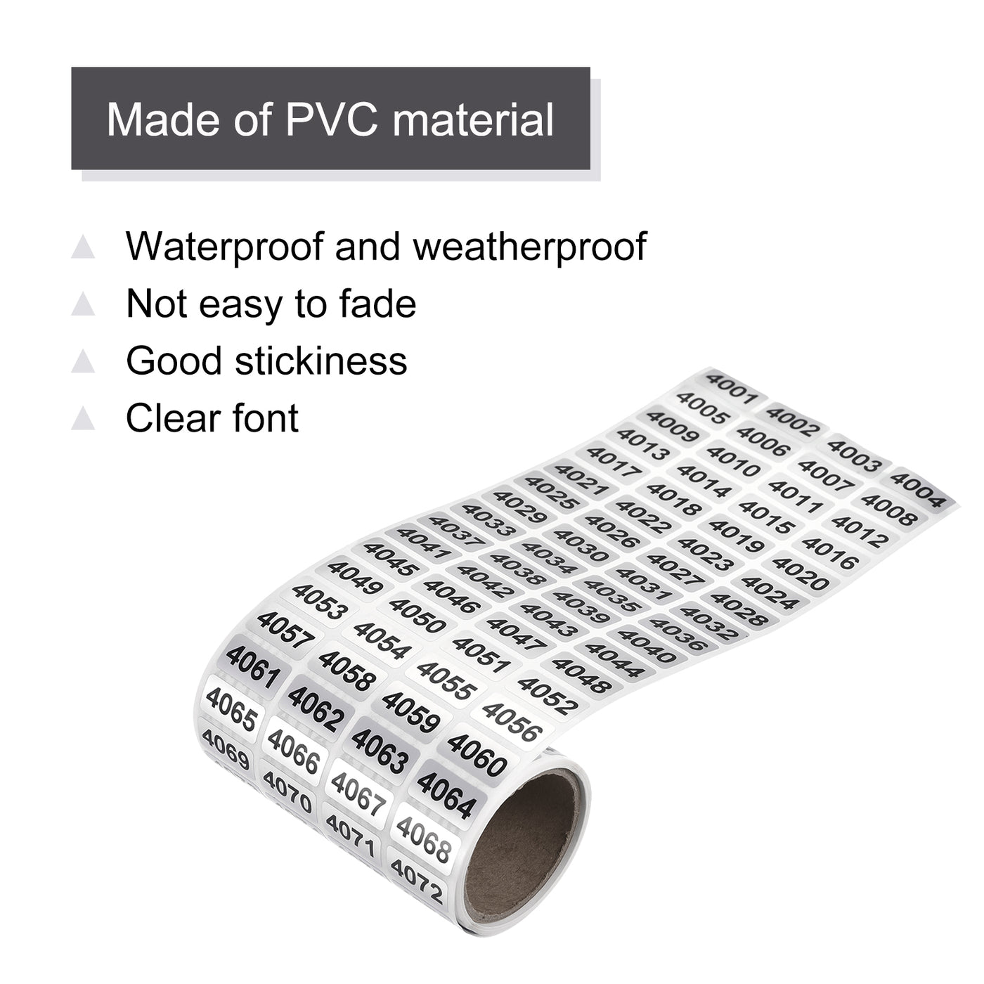 Harfington 4001 to 5000 Consecutive Number Stickers Inventory Label Black Numbers for Office Warehouse Numbering Classification