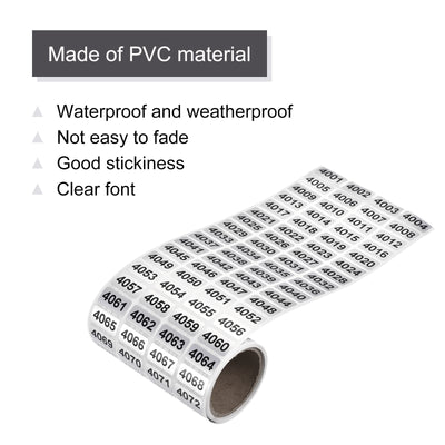 Harfington 4001 to 5000 Consecutive Number Stickers Inventory Label Black Numbers for Office Warehouse Numbering Classification