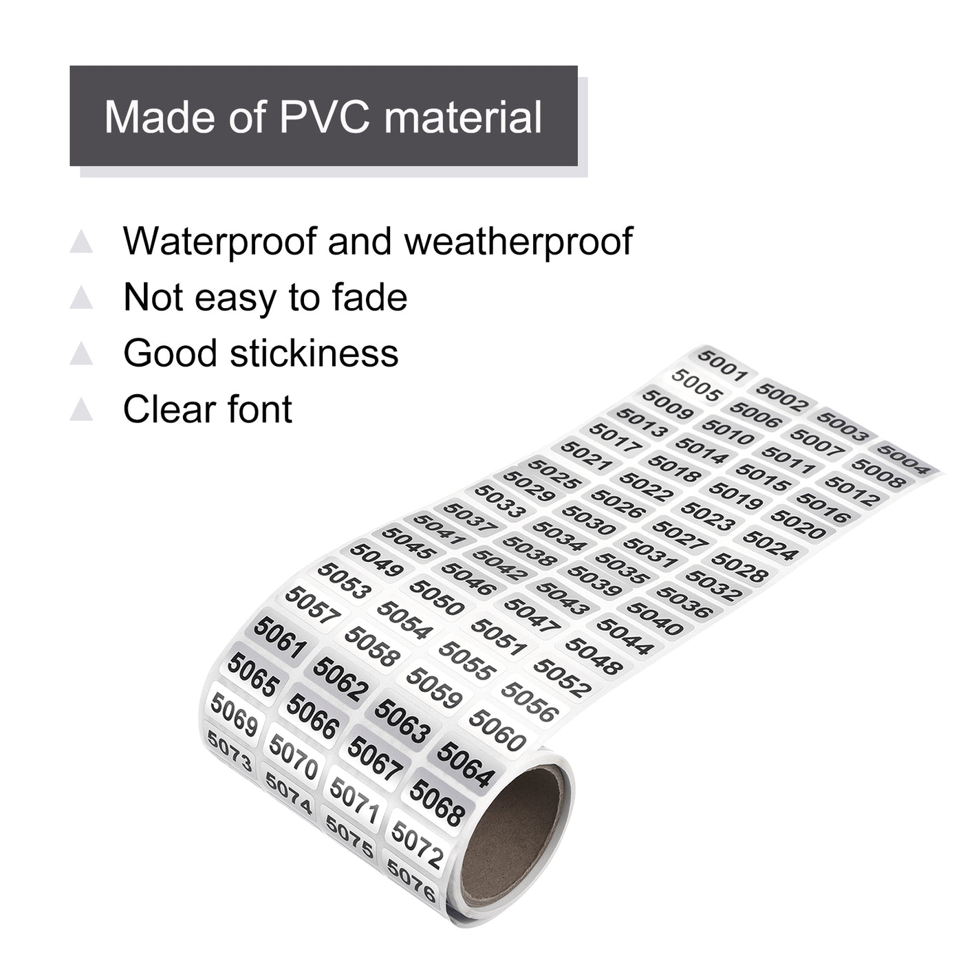 Harfington 5001 to 6000 Consecutive Number Stickers Inventory Label Black Numbers for Office Warehouse Numbering Classification