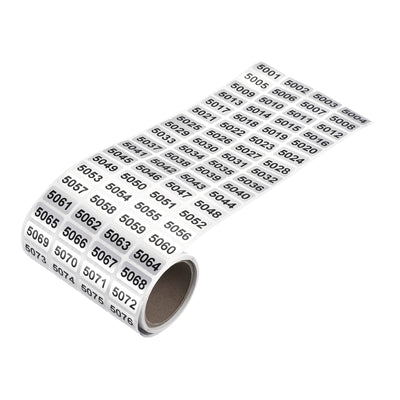 Harfington 5001 to 6000 Consecutive Number Stickers Inventory Label Black Numbers for Office Warehouse Numbering Classification