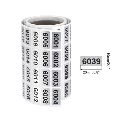 Harfington 6001 to 7000 Consecutive Number Stickers Inventory Label Black Numbers for Office Warehouse Numbering Classification