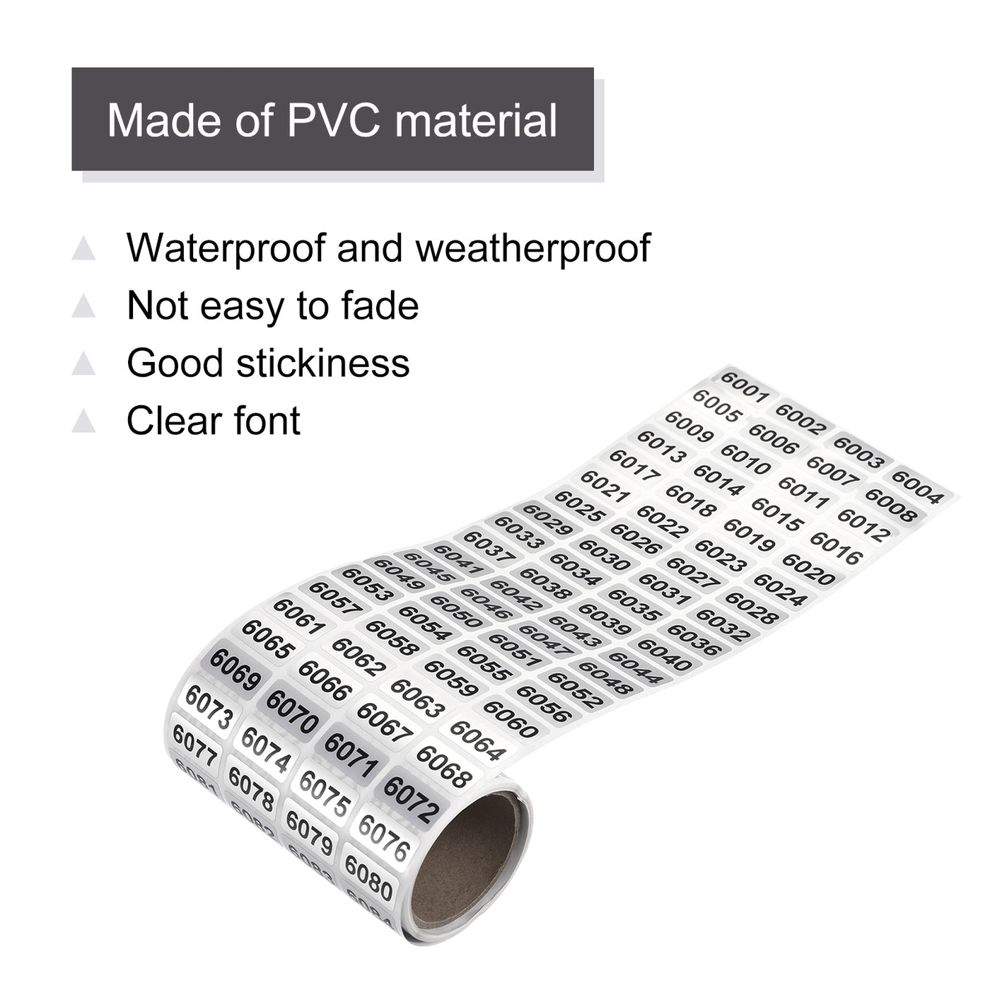 Harfington 6001 to 7000 Consecutive Number Stickers Inventory Label Black Numbers for Office Warehouse Numbering Classification