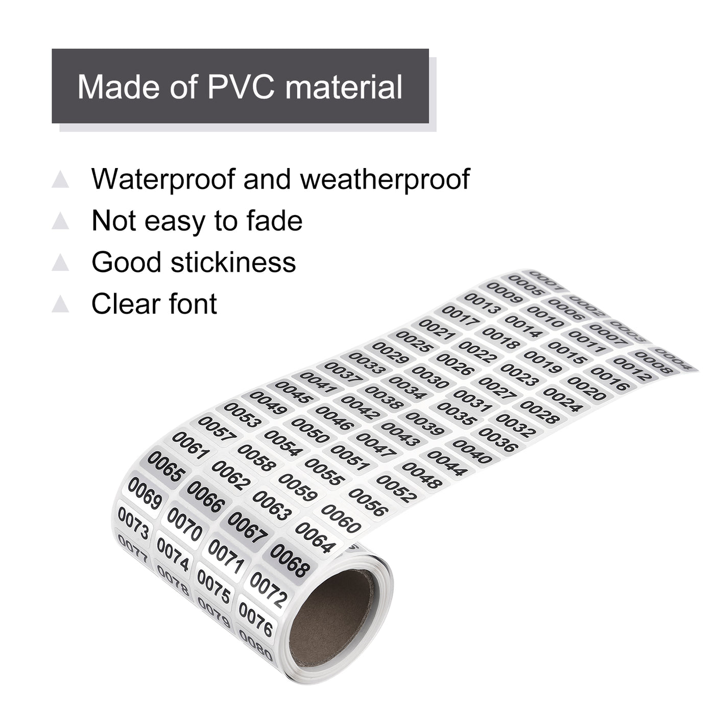 Harfington 1 to 2000 Consecutive Number Stickers Inventory Label Black Numbers for Office Warehouse Numbering Classification