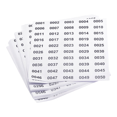 Harfington 0001 to 1000 Consecutive Number Stickers Inventory Label Sheets for Office Warehouse Numbering Classification, Pack of 20