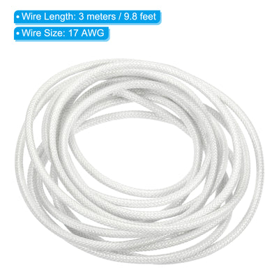 Harfington 9.8Ft 17AWG Electronic Wire, -30 to 200 Degree Celsius Insulated High Temperature Resistant Electrical Flexible Silicone Cable, White