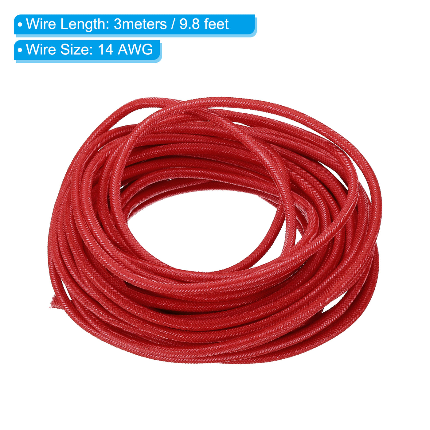 Harfington 9.8Ft 14AWG Electronic Wire, -30 to 200 Degree Celsius Insulated High Temperature Resistant Electrical Flexible Silicone Cable, Red