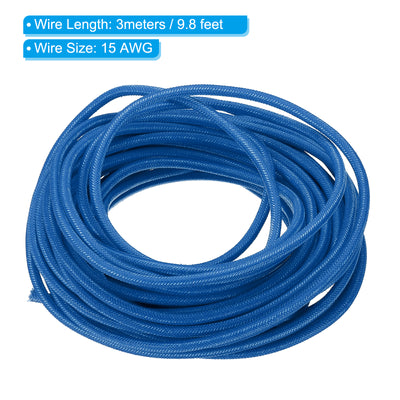 Harfington 9.8Ft 15AWG Electronic Wire, -30 to 200 Degree Celsius Insulated High Temperature Resistant Electrical Flexible Silicone Cable, Blue