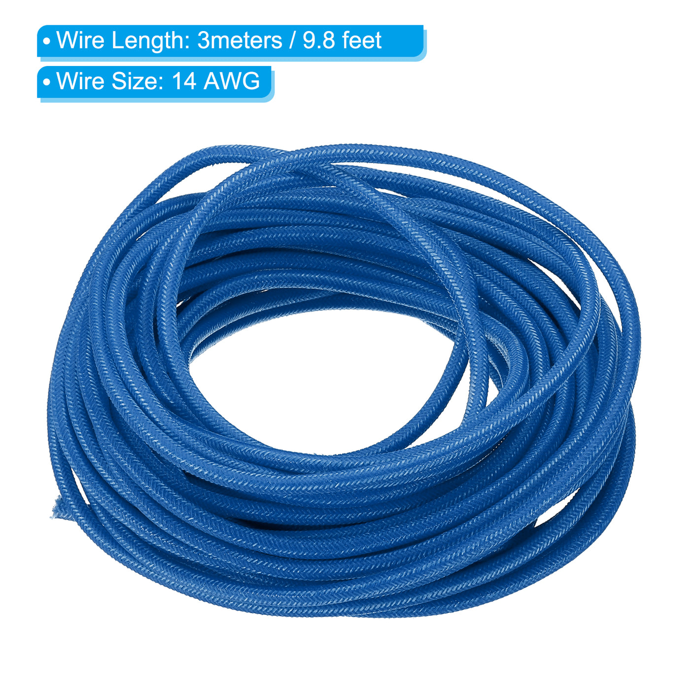 Harfington 9.8Ft 14AWG Electronic Wire, -30 to 200 Degree Celsius Insulated High Temperature Resistant Electrical Flexible Silicone Cable, Blue