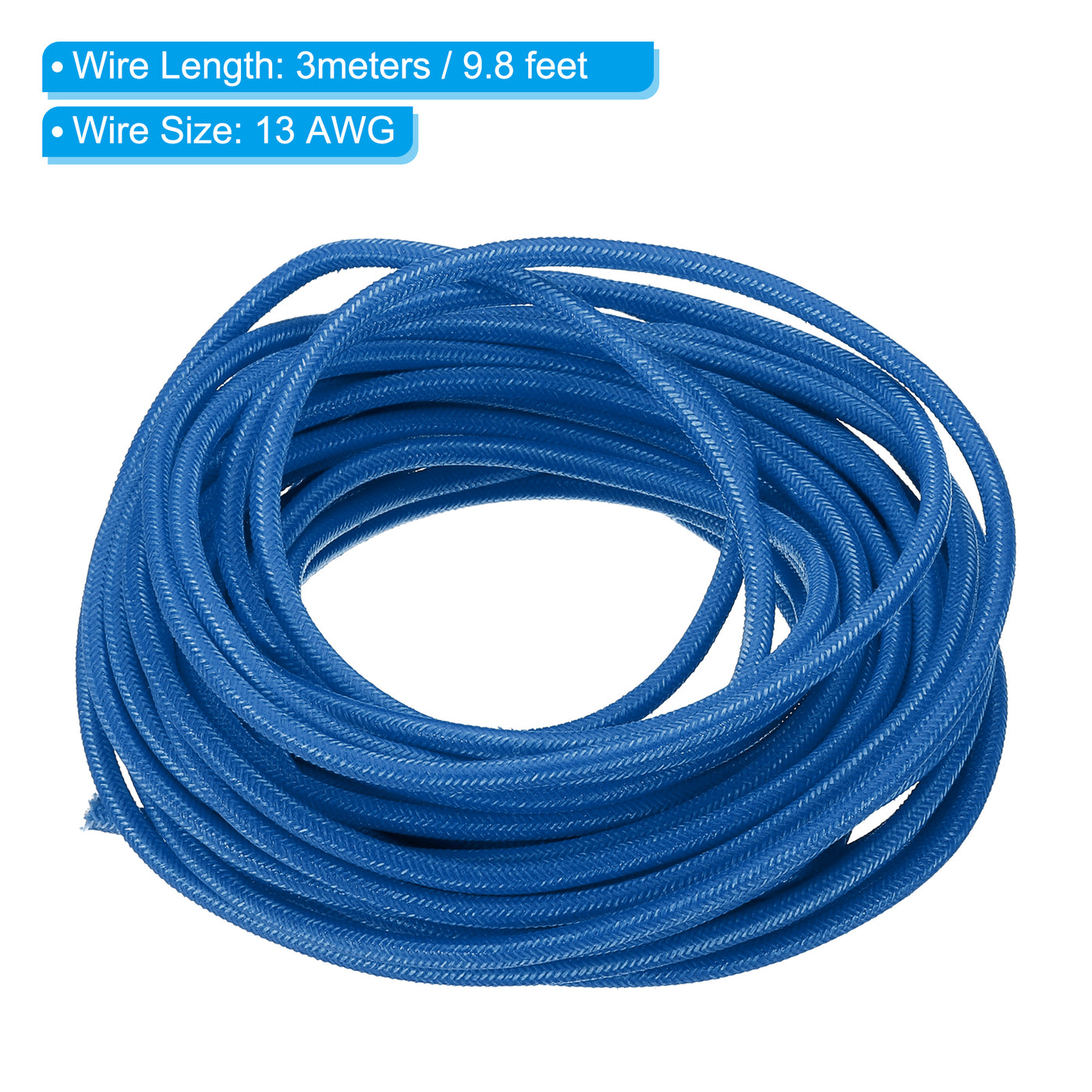 Harfington 9.8Ft 13AWG Electronic Wire, -30 to 200 Degree Celsius Insulated High Temperature Resistant Electrical Flexible Silicone Cable, Blue