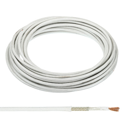 Harfington 9.8 Feet 17AWG Electronic Wire, Insulated High Temperature Resistant Electrical Flexible Mica Cable for Lamp Boiler Heater, White