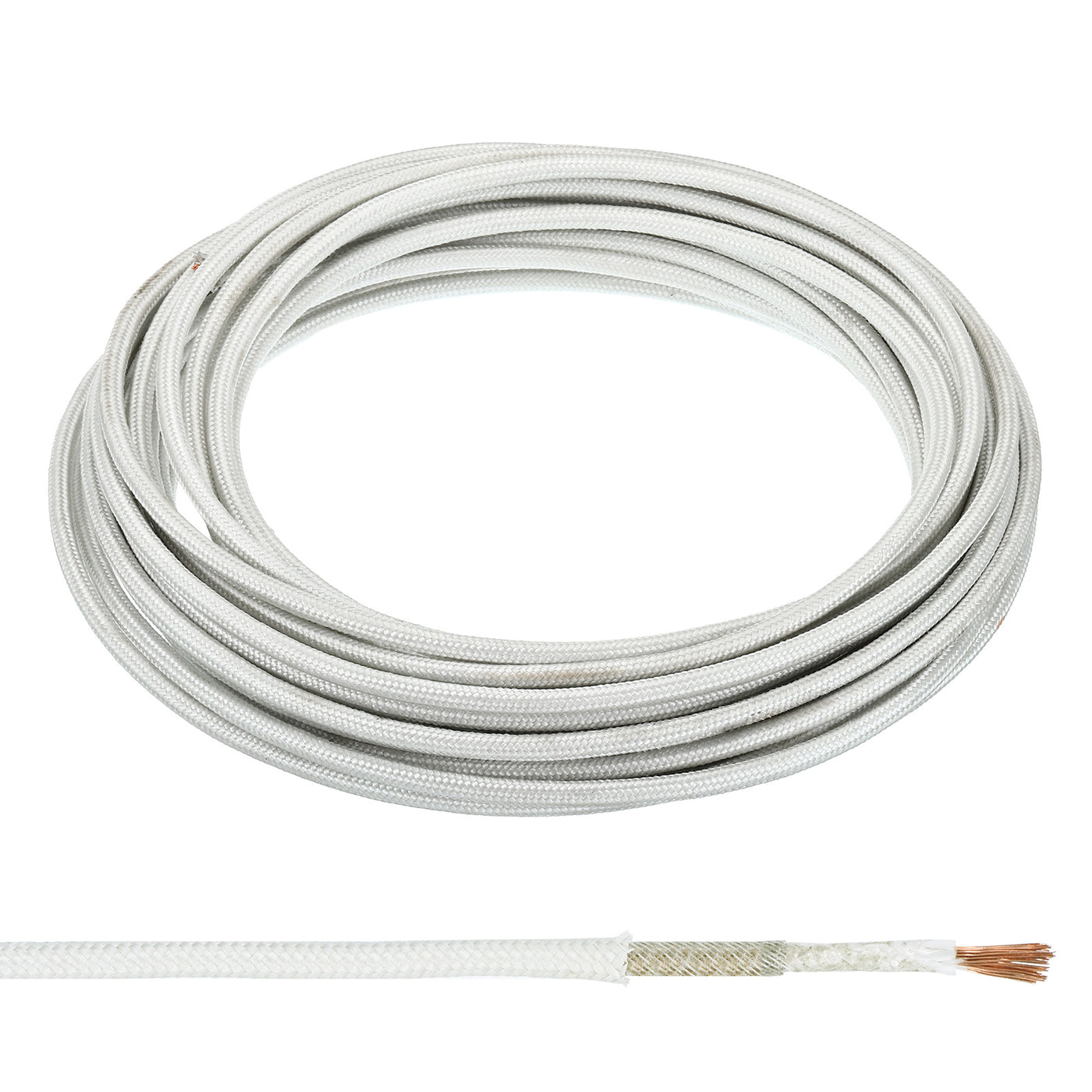 Harfington 9.8 Feet 15AWG Electronic Wire, Insulated High Temperature Resistant Electrical Flexible Mica Cable for Lamp Boiler Heater, White