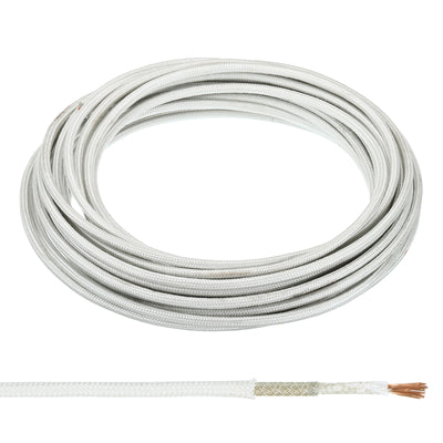 Harfington 39.4 Feet 13AWG Electronic Wire, Insulated High Temperature Resistant Electrical Flexible Mica Cable for Lamp Boiler Heater, White