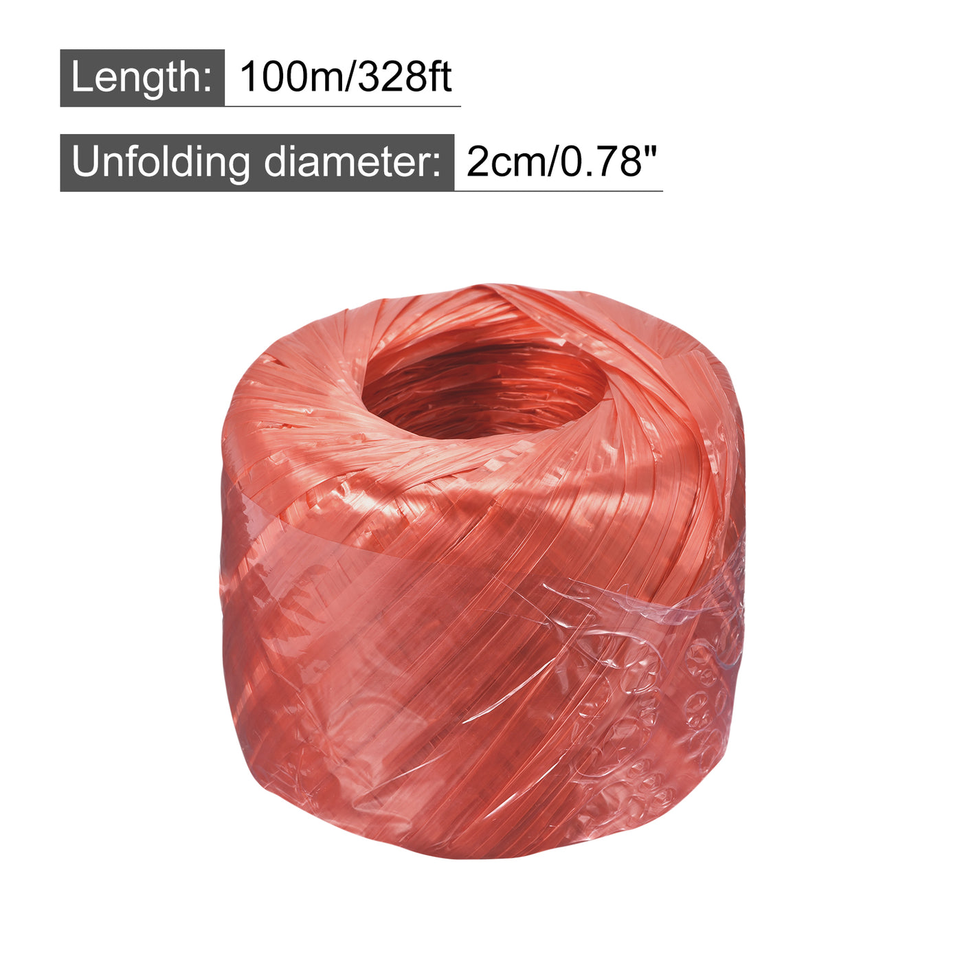 Harfington Polyester Nylon Plastic Rope Twine Household Bundled for Packing ,100m Red 2Pcs