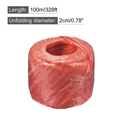 Harfington Polyester Nylon Plastic Rope Twine Household Bundled for Packing ,100m Red 2Pcs