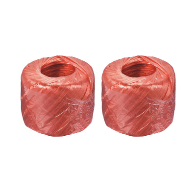 Harfington Polyester Nylon Plastic Rope Twine Household Bundled for Packing ,100m Red 2Pcs