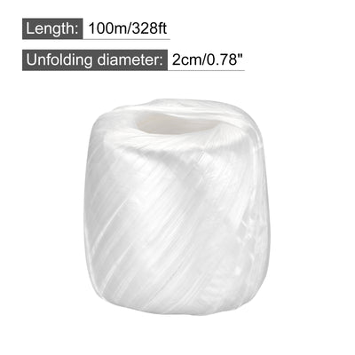 Harfington Polyester Nylon Plastic Rope Twine Bundled for Packing ,100m White 1Pcs