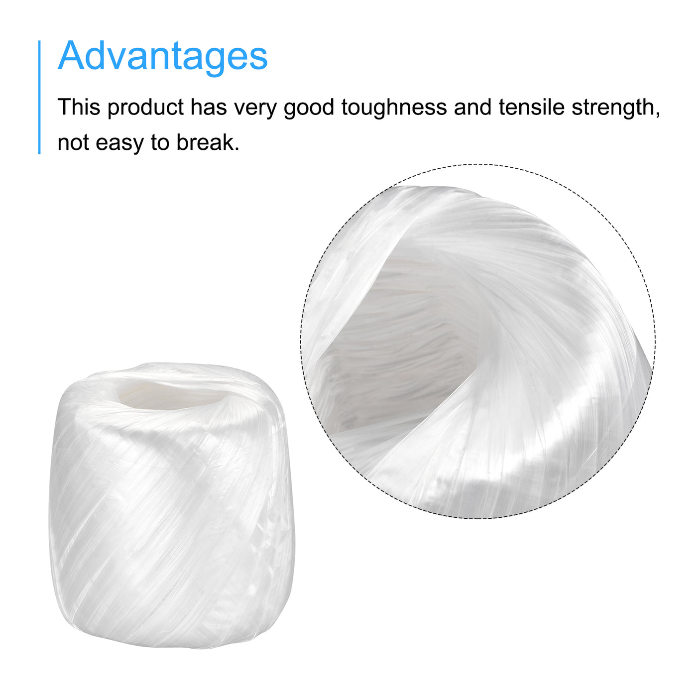 Harfington Polyester Nylon Plastic Rope Twine Bundled for Packing ,100m White 1Pcs