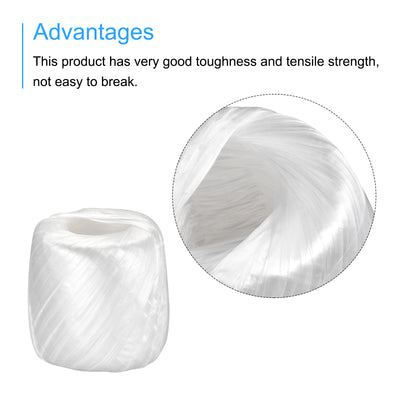 Harfington Polyester Nylon Plastic Rope Twine Bundled for Packing ,100m White 1Pcs