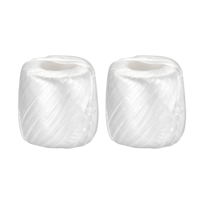 Harfington Polyester Nylon Plastic Rope Twine Bundled for Packing ,100m White 2Pcs