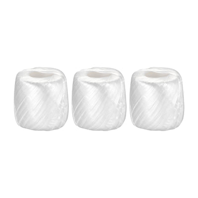 Harfington Polyester Nylon Plastic Rope Twine Bundled for Packing ,100m White 3Pcs