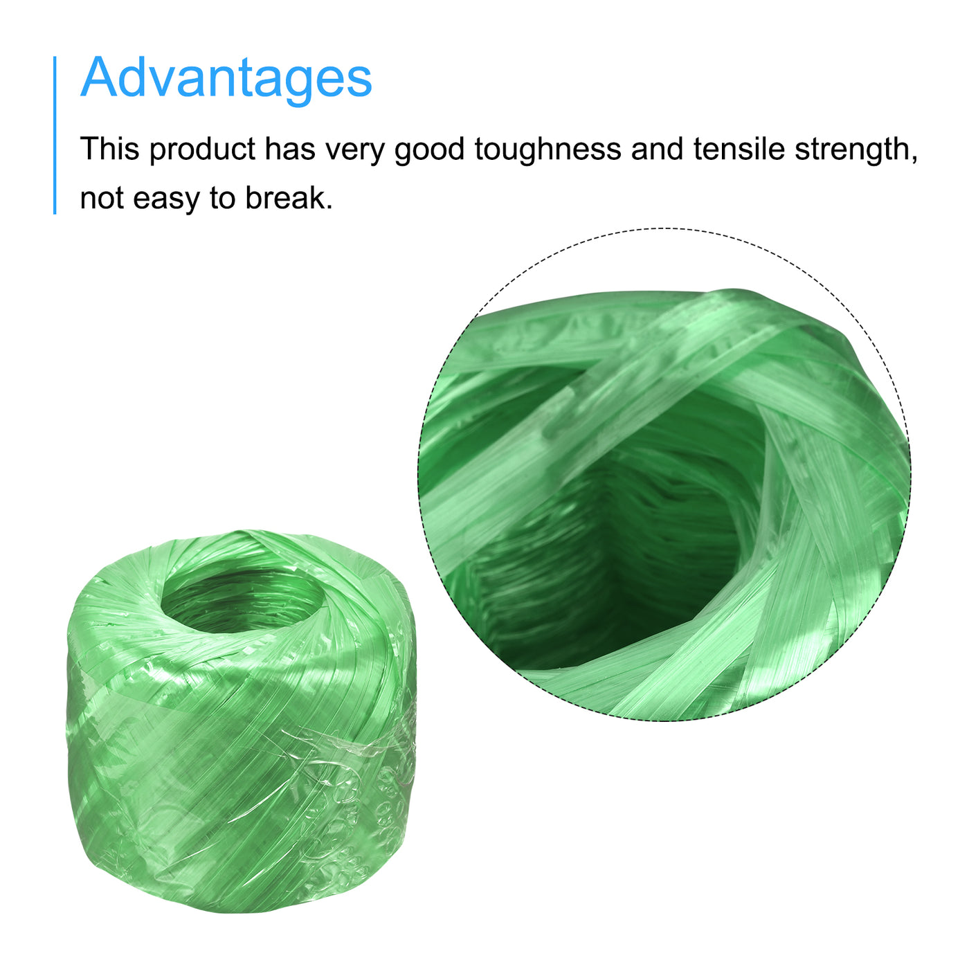 Harfington Polyester Nylon Plastic Rope Twine Bundled for Packing ,100m Green 1Pcs