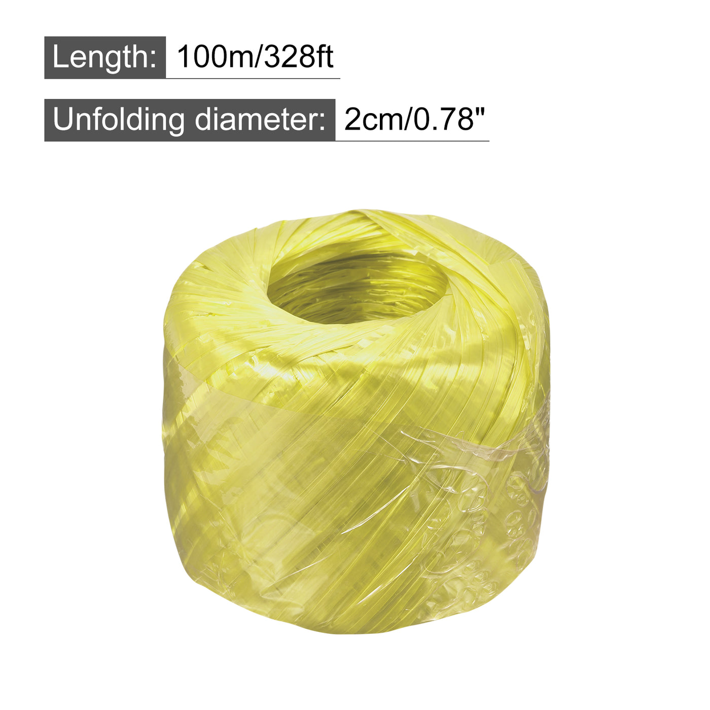 Harfington Polyester Nylon Plastic Rope Twine Bundled for Packing ,100m Yellow 1Pcs