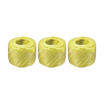 Harfington Polyester Nylon Plastic Rope Twine Bundled for Packing ,100m Yellow 3Pcs