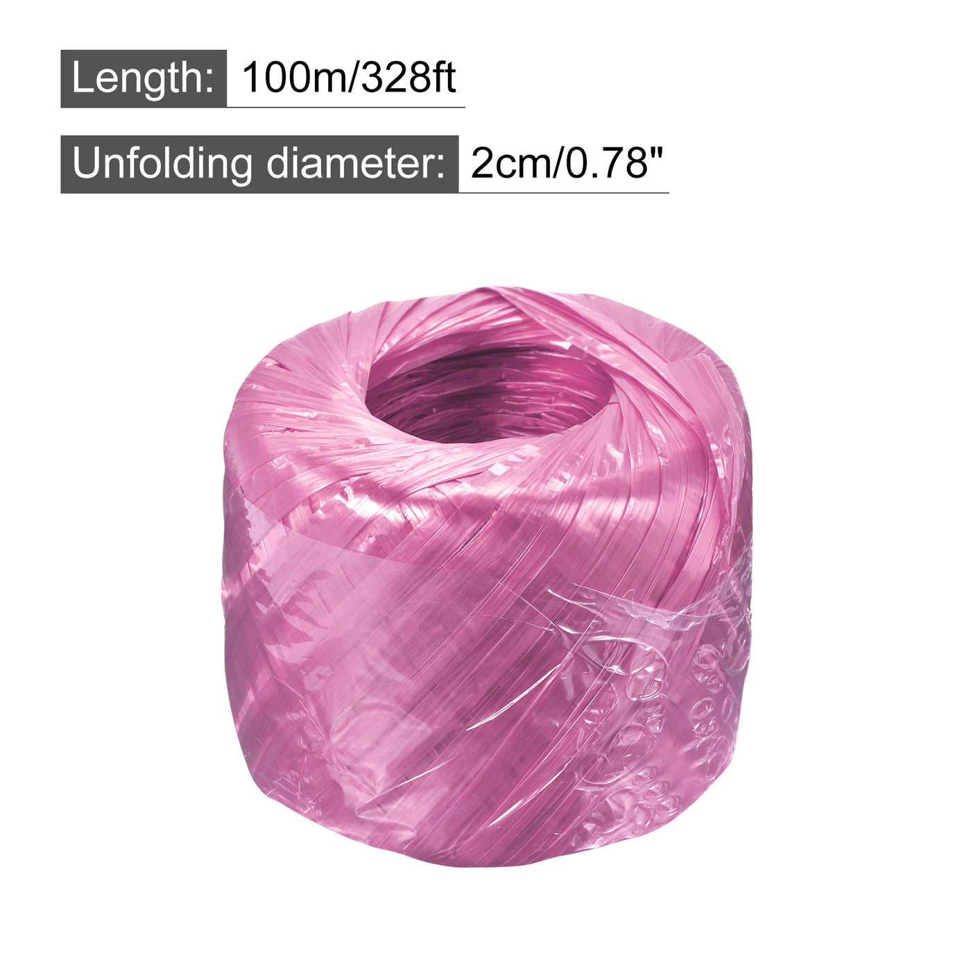 Harfington Polyester Nylon Plastic Rope Twine Household Bundled for Packing ,100m Pink 1Pcs