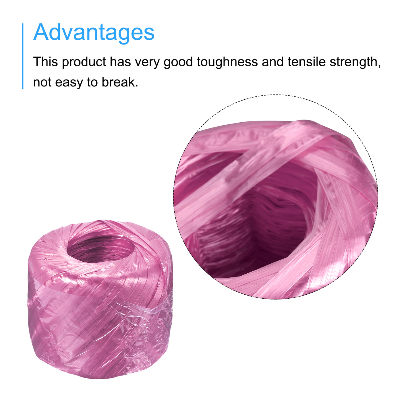 Harfington Polyester Nylon Plastic Rope Twine Household Bundled for Packing ,100m Pink 1Pcs