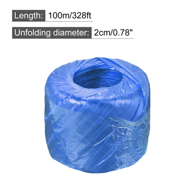 Harfington Polyester Nylon Plastic Rope Twine Household Bundled for Packing ,100m Blue 1Pcs