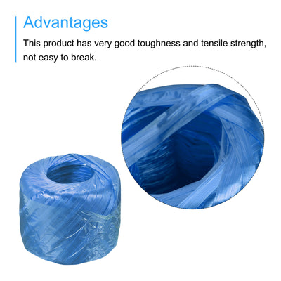 Harfington Polyester Nylon Plastic Rope Twine Household Bundled for Packing ,100m Blue 3Pcs