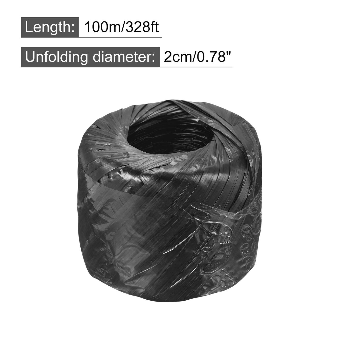 Harfington Polyester Nylon Plastic Rope Twine Bundled for Packing ,100m Black 2Pcs