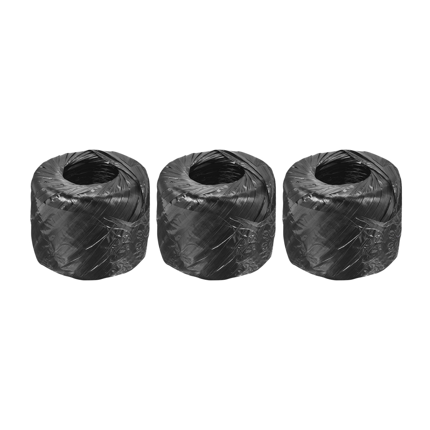 Harfington Polyester Nylon Plastic Rope Twine Bundled for Packing ,100m Black 3Pcs