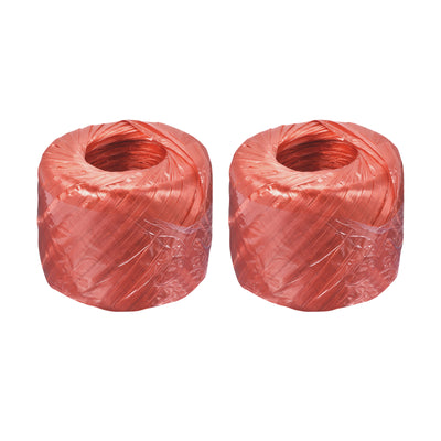 Harfington Polyester Nylon Plastic Rope Twine Household Bundled for Packing ,150m Red 2Pcs